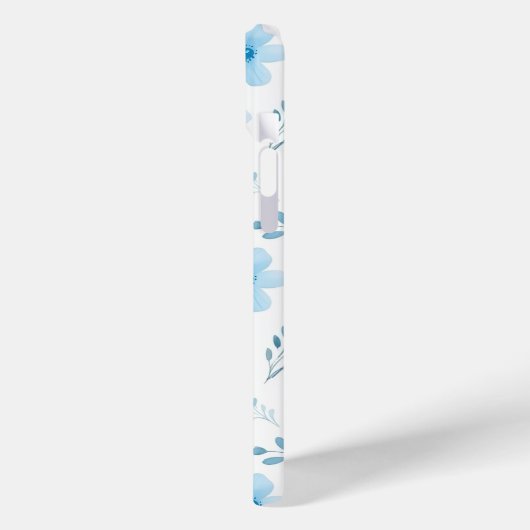 Pastel Blue Boho Blumenmuster-Blume Case-Mate iPhone Hülle (Rückseite / Links)