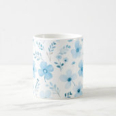 Pastel Blue Boho Blumenmuster-Blume Kaffeetasse (Mittel)