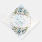 Pastel blue boho florals eucalyptus gold party   serviette (Ecke)