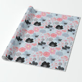 Pastel Blue Botanical Harmony Wrapper Geschenkpapier (Ungerollt)