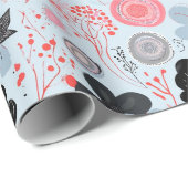 Pastel Blue Botanical Harmony Wrapper Geschenkpapier (Rolleneckpunkt)