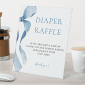 Pastel Blue Bow Babydusche Windelwanne Sockelschild (In Situ)