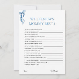 Pastel Blue Bow, der Mommy Best Baby Shower kennt Einladung