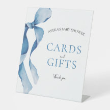 Pastel Blue Bow Kinderduschkarten und Geschenke