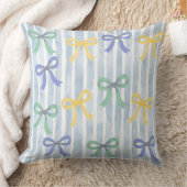 Pastel Blue Bows and Ribbons Hütte Kissen (Decke)