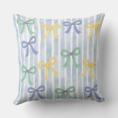 Pastel Blue Bows and Ribbons Hütte Kissen (Rückseite)