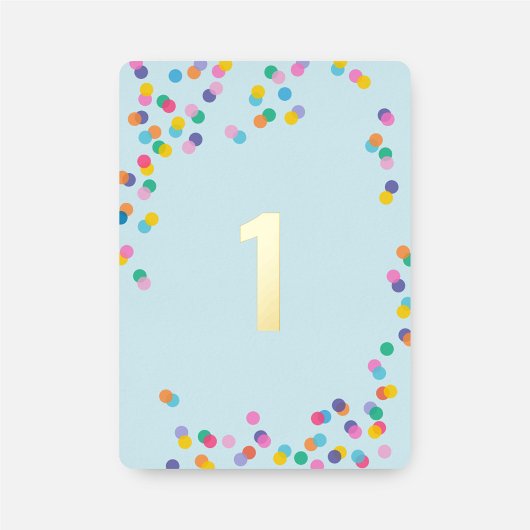 Pastel Blue Boy First Birthday Confetti Gold Folieneinladung