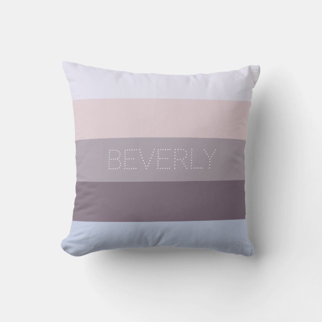 Pastel Blue Brown Grau 5 Personalisiert Kissen (Vorderseite)