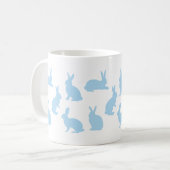Pastel Blue Bunnies With Custom Monogram Easter Kaffeetasse (Vorderseite Links)