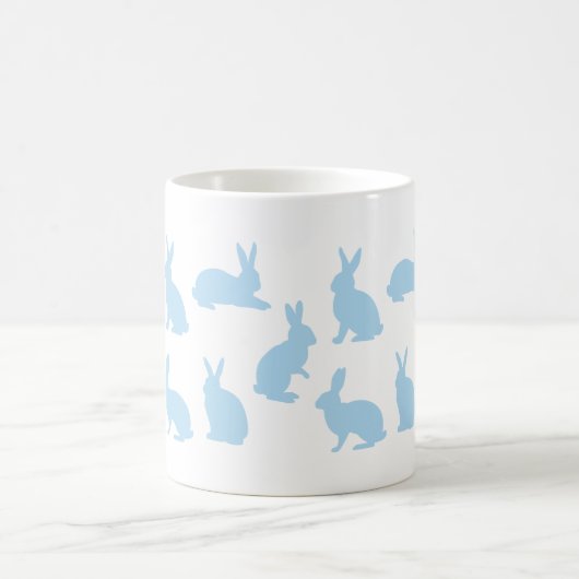 Pastel Blue Bunnies With Custom Monogram Easter Kaffeetasse (Mittel)