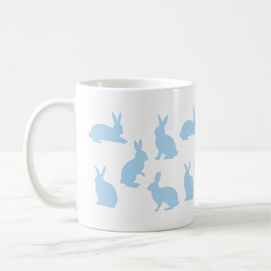 Pastel Blue Bunnies With Custom Monogram Easter Kaffeetasse (Links)
