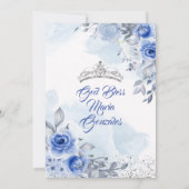 Pastel Blue Butterfly Quinceanera mexikanischer Ge Einladung (Rückseite)