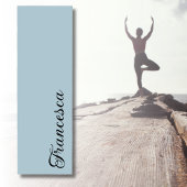 Pastel Blue Calligraphy Name | Stilvoll einfach Yogamatte