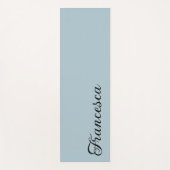 Pastel Blue Calligraphy Name | Stilvoll einfach Yogamatte (Vorderseite)