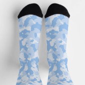 Pastel Blue Camouflage Camouflage Pattern Socken (Oben)