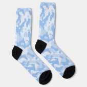 Pastel Blue Camouflage Camouflage Pattern Socken (Rechts)