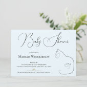 Pastel Blue Cat Lover Kinderdusche Einladung (Stehend Vorderseite)