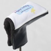 Pastel blue clouds stars purple happy birthday nam golf headcover (3/4 Vorderseite)