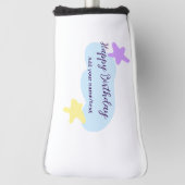 Pastel blue clouds stars purple happy birthday nam golf headcover (Rotieren 90)