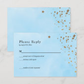 Pastel Blue Clouds Watercolor Wedding RSVP Card Karte (Vorne/Hinten)
