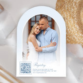 Pastel Blue Coquette Bow Arch Foto Brautparty Einladung