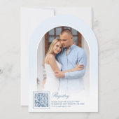 Pastel Blue Coquette Bow Arch Foto Brautparty Einladung (Rückseite)