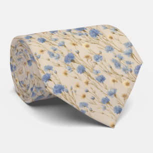 Pastel Blue Cornflower Boho Wedding Krawatte