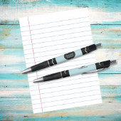 Pastel Blue Crayon Wrap Monogram Name Kugelschreiber