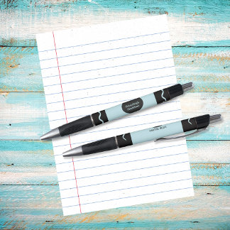 Pastel Blue Crayon Wrap Monogram Name Kugelschreiber