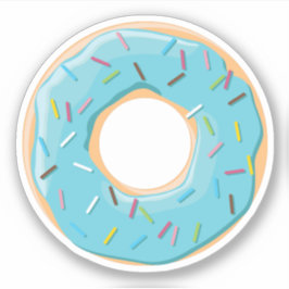 Pastel Blue Donut mit Süßwasser-Sprinklen Aufkleber