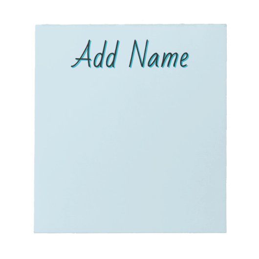 Pastel Blue Einzigartige Geschenke für Personalisi Notizblock (Vorderseite)
