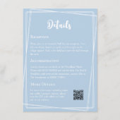 Pastel Blue Elegant QR Code Hochzeitdetails Begleitkarte (Vorderseite)