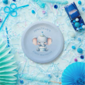 Pastel Blue Elephant Geburtstag Pappteller (Party)
