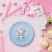 Pastel Blue Elephant Geburtstag Pappteller (Party)