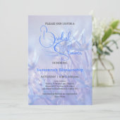 Pastel Blue Floral Background Brautparty Einladung (Stehend Vorderseite)