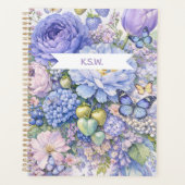 Pastel Blue Floral Butterfly Planner Planer (Vorderseite)