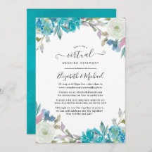 Pastel Blue Floral Online Virtual Wedding