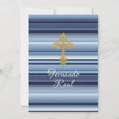 Pastel Blue Flowers Fiesta Taufe und Geburtstag Einladung (Rückseite)