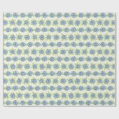 Pastel Blue Flowers Geschenkpapier (Flach)