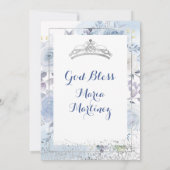 Pastel Blue Flowers Quinceañera Einladung (Rückseite)