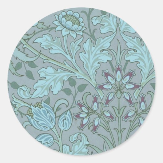 Pastel Blue Flowers Runder Aufkleber (Vorderseite)