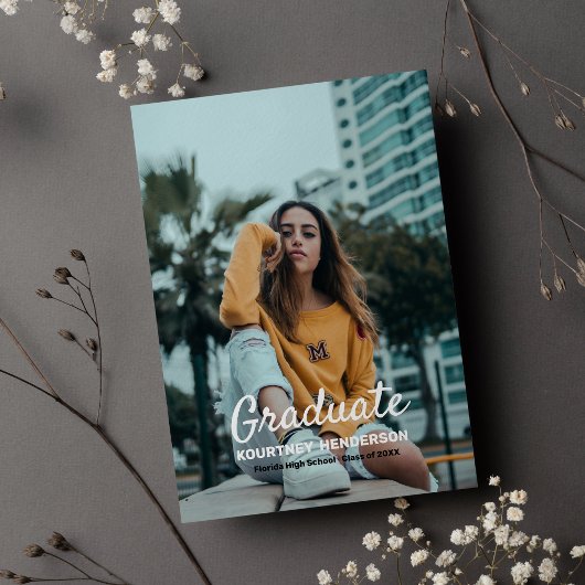 Pastel Blue Foto Graduation Party Einladung