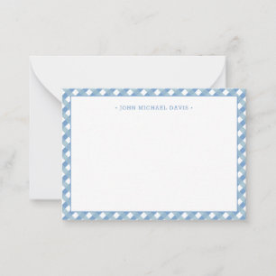 Pastel Blue Gingham Children Mitteilungskarte