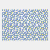 Pastel Blue Gingham Daisy Blume Polka Dot Pattern Geschenkpapier Set (Vorderseite 2)