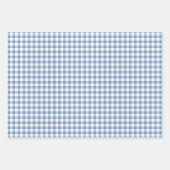 Pastel Blue Gingham Daisy Blume Polka Dot Pattern Geschenkpapier Set (Vorderseite)