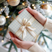 Pastel Blue Gingham Geschenkpapier