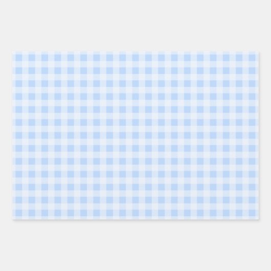 Pastel Blue Gingham Geschenkpapier Set (Vorderseite 2)