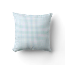 Pastel Blue Gingham Karo Throw Kissen