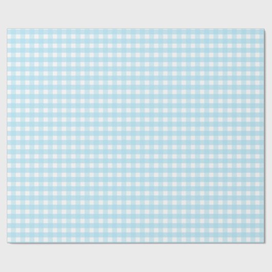 Pastel Blue Gingham Pattern Geschenkpapier (Flach)