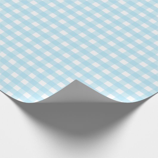 Pastel Blue Gingham Pattern Geschenkpapier (Ecke)